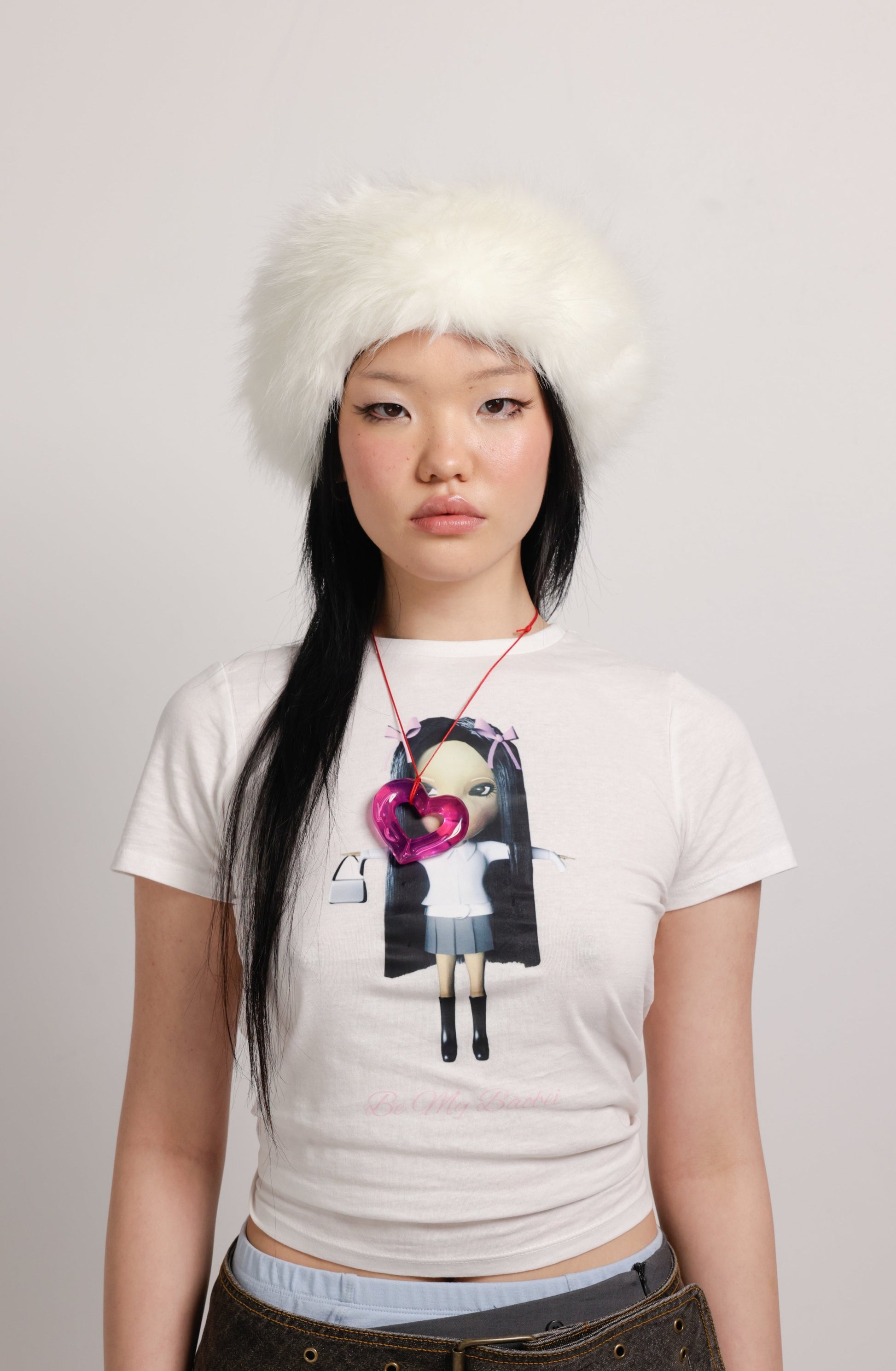 girl wearing pink resin necklace| Love U Pendant Pink | Baobei Label