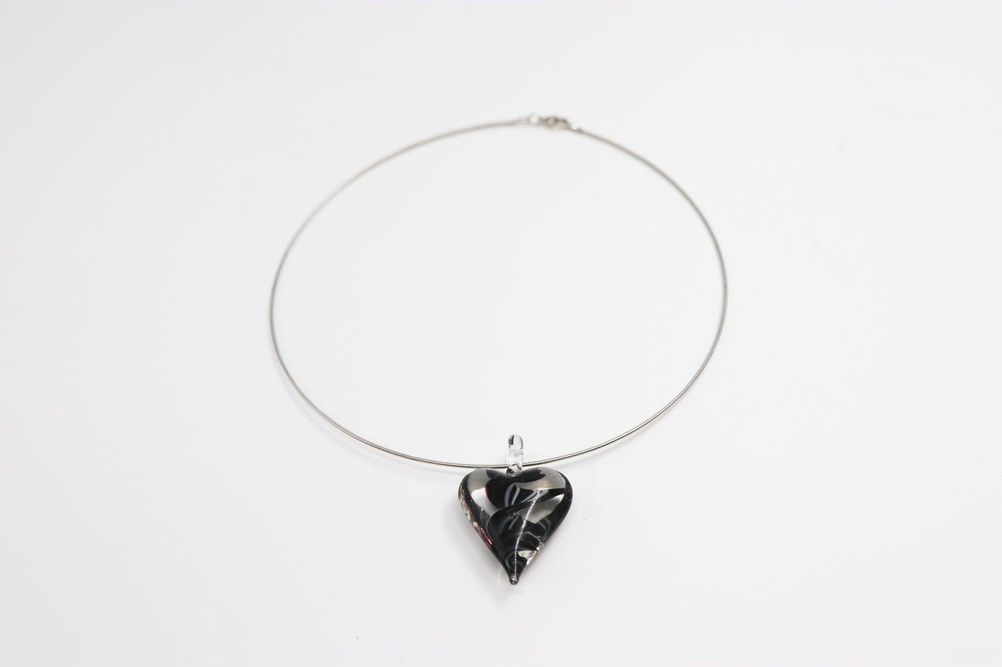 Glass Heart Pendant in Black | Baobei Label