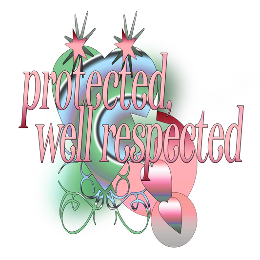 colourful wallpaper that says text 'protected, well respected' | Protected, Well Respected Wallpaper | Baobei Label